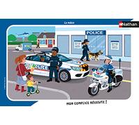 Puzle Infantil Nathan, Marco de 15 Piezas, La policía, niña o niño a Partir de 3 años, Rompecabezas, cartón Grueso y Duradero, para Uso Diario y Trabajo, 86139