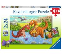 Puzle Infantil Ravensburger 05030 Jugando a Dinosaurios, puzle para niños a Partir de 4 años, de 2 x 24 Piezas