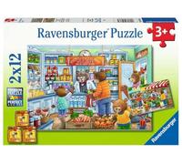 Puzle Infantil Ravensburger 05076 Come on, We go Shopping, puzle para niños a Partir de 3 años, de 2 x 12 Piezas