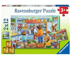 Puzle Infantil Ravensburger 05076 Come on, We go Shopping, puzle para niños a Partir de 3 años, de 2 x 12 Piezas