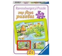 Puzle Infantil Ravensburger - 05138 Pequeños Animales de jardín - Rompecabezas My First para niños de 2,5 años o más, con 3 x 6 Piezas