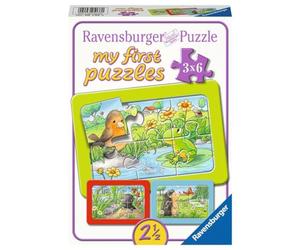 Puzle Infantil Ravensburger - 05138 Pequeños Animales de jardín - Rompecabezas My First para niños de 2,5 años o más, con 3 x 6 Piezas
