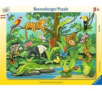 Puzle Infantil Ravensburger, 05140 Animales en la Selva Tropical, Rompecabezas con Marco para niños a Partir de 3 años, Compuesto por 11 Piezas