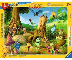 Puzle Infantil Ravensburger 05670, Aventuras en el Prado de Amapolas, Rompecabezas de 10 Piezas con Marco Maya The Bee para niños a Partir de 3 años