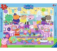 Puzle Infantil Ravensburger 05699, Fiesta Familiar con Peppa y Sus Amigos, Rompecabezas de 39 Piezas con Marco de Peppa Pig para niños a Partir de 4 años