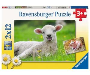 Puzle Infantil Ravensburger 05718 Our Farm Animals, puzle de 2x12 Piezas para niños a Partir de 3 años