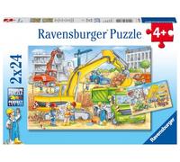 Puzle Infantil Ravensburger - 07800 Hay Mucho Que Hacer en la Obra - Rompecabezas para niños a Partir de 4 años, de 2 x 24 Piezas