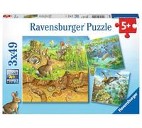Ravensburger Puzle infantil 08050 Animales en sus hábitats – 3 x 49 piezas, a partir de 5 años