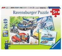 Puzle Infantil Ravensburger 09221, operación policial, para niños a Partir de 5 años, con 3 x 49 Piezas