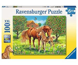 Puzle Infantil Ravensburger - 10577 Pferdeglück auf Der Wiese: Rompecabezas de Caballos para niños a Partir de 6 años, con 100 Piezas en Formato XXL