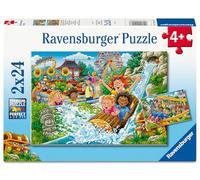 Puzle Infantil Ravensburger 12004258, Parque de Atracciones, 2 Rompecabezas alegres y Coloridos, de 24 Piezas Cada uno, para niños a Partir de 4 años