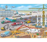 Ravensburger Kinderpuzzle-Elefante, Tigre Puzle 10624 Obra en el Aeropuerto - Puzzle para niños a Partir de 6 años, con 100 Piezas en Formato XXL, Color Blanco