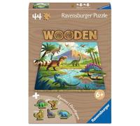 Puzle Infantil Ravensburger Wooden 12004084, Dinosaur World, Rompecabezas de Madera Contorneado de 44 Piezas con Piezas robustas e Individuales,