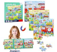 Puzle magnético para niños, 25-30-42, puzzle magnético para niños, imanes de libro para niños, rompecabezas magnético 3 en 1 piezas, rompecabezas magnético, ocupación para viajes en coche, avión a