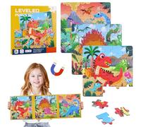 Puzle magnético para niños, 25-30-42, rompecabezas magnético para niños, rompecabezas magnético de dinosaurio, imanes de libro para niños, rompecabezas magnético 3 en 1 piezas para niños y niñas a