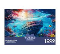 Puzle Naufragio Submarino De 1000 Piezas para Adultos, Puzzle Océano Sereno Ruins Adultos, Juego Familiar Productos Lúdicos Creativos 38x26cm/1000pcs