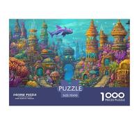 Puzle Palacio Submarino De 1000 Piezas para Adultos,Vida Marina Puzzle Adultos, Juego Didáctico Regalos Creativos 70x50cm/1000pcs