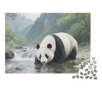 Puzle Panda De 1000 Piezas para Adultos, Puzzle Ruisseau de Montaña Adultos, Juego De Rompecabezas De Habilidad Difícil De Completar 1000pcs (75x50cm)