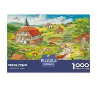 Puzle Panorama de Granja Pastoral De 1000 Piezas para Adultos, Rompecabezas Pastoral Curación Natural Adultos, Rompecabezas Familiar Productos Lúdicos Creativos 38x26cm/1000pcs