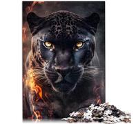Puzle para adultos 1000 piezas Black Panther on Fire Art Juego Familiar y 26 x 38 cm toda la familia