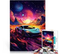 Puzle para adultos, 1000 piezas, coche deportivo psicodélico para regalos de rompecabezas, 26 x 38 cm, para aliviar el estrés, desafío difícil
