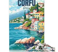 Puzle para adultos, 500 piezas, Corfú, Grecia, Isla para Adultos, Puzles de madera para adultos, rompecabezas divertidos, 500 piezas (52 x 38 cm)