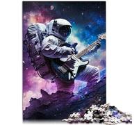 Puzle para adultos, astronauta tocando la guitarra, rompecabezas de 1000 piezas, 50 x 75 cm, rompecabezas de tabla de madera, adecuado para adultos y adolescentes a partir de 14 años, buen regalo para