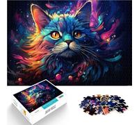 Puzle para adultos con 1000 piezas, bonito gatito de niebla, puzle difícil con póster a juego y hoja de preguntas para niños a partir de 14 años, 26 x 38 cm