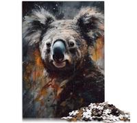 Puzle para adultos con 1000 piezas de retrato de aceite koala rompecabezas de 26 x 38 cm para aliviar el estrés, vacaciones en casa, pasatiempo para adolescentes a partir de 14 años