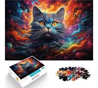 Puzle para adultos con 1000 piezas, gato colorido, rompecabezas imposible, 50 x 70 cm, divertido para el hogar, regalo de cumpleaños, regalo de viaje para adolescentes a partir de 14 años