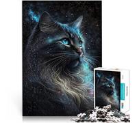 Puzle para adultos de 1000 piezas Galaxy Art Cat juego de pensamiento 26 x 38 cm, gran regalo para toda la familia para adolescentes a partir de 14 años