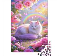 Puzle Persian Gato De 1000 Piezas para Adultos,Rosa Puzzle Adultos, Juego Didáctico Regalos Creativos 1000pcs (75x50cm)