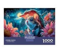 Puzle Ratón de Dibujos Animados 1000 Piezas, Puzle Mundo de Fantasía Floral Colorido para Adultos, Juego de Rompecabezas en Familia para Adultos y Niños, 70x50cm/1000pz