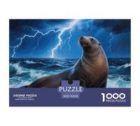 Puzle Sea León De 1000 Piezas para Adultos, Puzzle Océano tormentoso Adultos, Juego Familiar Regalos Creativos 70x50cm/1000pcs