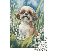 Puzle Shih Tzu De 1000 Piezas para Adultos, Rompecabezas Escena al Aire Libre Adultos, Rompecabezas Familiar Productos Lúdicos Creativos 1000pcs (75x50cm)