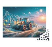 Puzle Tractor en un Camino nevado De 1000 Piezas para Adultos, Puzzle Arte de Escena de Granja Rural Adultos, Juego Familiar Productos Lúdicos Creativos 38x26cm/1000pcs