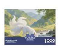 Puzle Zorro Blanco De 1000 Piezas para Adultos, Puzzle Escena de Ruisseau de Montaña Adultos, Juego Familiar Productos Lúdicos Creativos 38x26cm/1000pcs
