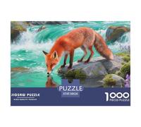 Puzle Zorro Rojo De 1000 Piezas para Adultos, Rompecabezas Ruisseau de Montaña Adultos, Juego De Habilidad Difícil De Completar 38x26cm/1000pcs
