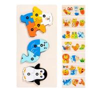 PUZLERA Animal PUBLE, PUZLERA DE MAZIO Animal para NIÑOS,Modelo Animal a Juego de Madera para niños - de Peg Colorido en 3D, Juegos de Mesa para el Desarrollo Educativo temprano