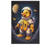 Puzles de astronauta de pato para adultos, rompecabezas de madera de 1000 piezas, adecuado para niños a partir de 12 años, el rompecabezas educativo de aprendizaje 78 × 53 cm