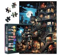 Puzles de fantasía de ciudad nocturna para adultos, 1000 piezas, puzles imposibles difíciles para adultos, 50 x 70 cm