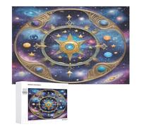 Puzles de madera con sistema solar, 1000 piezas, para jóvenes, juego familiar, nivel de dificultad (75 x 50 cm)
