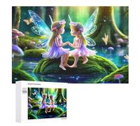 Puzles de madera para niñas de elfos, 1000 piezas, para jóvenes, juego familiar, nivel de dificultad, rompecabezas desafiantes (75 x 50 cm)