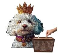 Puzles de madera para perros - Sierra de del estrés, Teaser especial de cerebro de animales con piezas intricadas, madera de bajo natural premium, corte de precisión, para noches de juego para