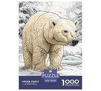 Puzles de oso polar, 1000 piezas, rompecabezas de nieve un desafiante rompecabezas 100% cartón reciclado para adultos a partir de 14 años, 70 x 50 cm, 1000 unidades