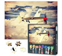Puzles para adultos 1000 bloques, P-51B Mustang Puzzle de combate, aviones militares para adultos juegos de rompecabezas o juguetes, adecuado para amigos mayores 50 x 70 cm