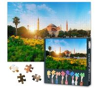Puzles para adultos 1000 bloques, rompecabezas de mezquita de Santa Sofía, Sultán Ahmet Park Puzzle Estambul, Turquía, juego de rompecabezas para adultos juguetes para amigos mayores 50 x 70 cm
