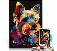 Puzles para adultos y adolescentes, Yorkshire Terrier, 2000 piezas, 27,56 x 39,37 pulgadas, rompecabezas de mapa gris, adecuado para adultos, gran regalo para adultos y niños