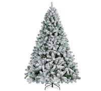 PUZYI arvore de Natal Árbol de Navidad Artificial de Abeto con bisagras y Ramas de Abeto Blanco, con Nieve y Soporte de Metal for el hogar. Grande árbol(90cm)