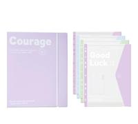 PUZYI Carpeta Documentos Carpeta De 5 Piezas con Cuatro Bolsillos For Documentos, Carpeta De Bolsillo Transparente, Compatible con Carpetas De 10 Anillas Organizador De Archivos Carpetas(Lila)